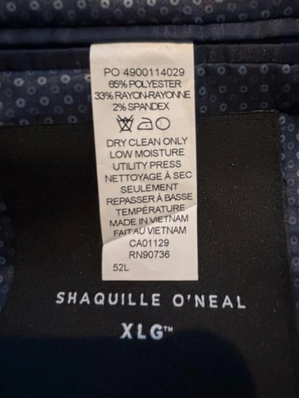 Shaquille O’Neal Men’s ‎ Blue Plaid Blazer size XLG 52L